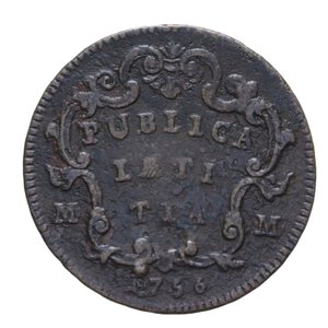 reverse: NAPOLI CARLO DI BORBONE (1734-1759) 3 TORNESI PUBBLICA 1758 R CU 8,60 GR. qBB
