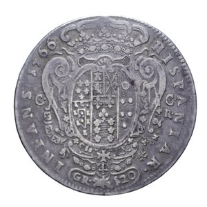 reverse: NAPOLI FERDINANDO IV (1759-1816) PIASTRA 120 GRANA 1766 1° TIPO R AG. 25,03 GR. MB-BB/BB