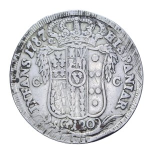 reverse: NAPOLI FERDINANDO IV (1759-1816) PIASTRA 120 GRANA 1787 6° TIPO AG. 26,90 GR. qBB/BB