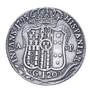 reverse: NAPOLI FERDINANDO IV (1759-1816) PIASTRA 120 GRANA 1795 9° TIPO NC AG. 27,28 GR. BB