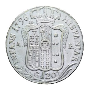 reverse: NAPOLI FERDINANDO IV (1759-1816) PIASTRA 120 GRANA 1796 9° TIPO AG. 27,52 GR. BB+