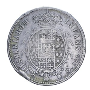 reverse: NAPOLI FERDINANDO IV (1759-1816) PIASTRA 120 GRANA 1815 18° TIPO R AG. 27,02 GR. qBB(COLPI)