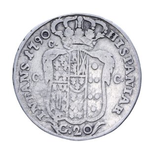 reverse: NAPOLI FERDINANDO IV (1759-1816) TARI  1790 1° TIPO RR AG. 4,25 GR. MB+/qBB