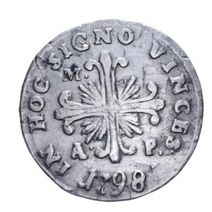reverse: NAPOLI FERDINANDO IV (1759-1816) CARLINO 1798 1° TIPO VARIANTE RR AG. 2,24 GR. qBB