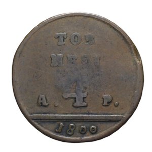 reverse: NAPOLI FERDINANDO IV (1759-1816) 4 TORNESI 1800 RR CU 11,80 GR. MB-BB