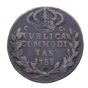 reverse: NAPOLI FERDINANDO IV (1759-1816) 3 TORNESI 1788 PUBBLICA 2° TIPO RR CU 8,74 GR. qBB