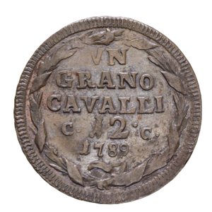 reverse: NAPOLI FERDINANDO IV (1759-1816) GRANO 12 CAVALLI 1789 CU 6,63 GR. SPL