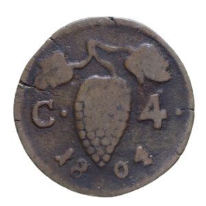reverse: NAPOLI FERDINANDO IV (1759-1816) 4 CAVALLI 1804 5° TIPO R CU 1,86 GR. qBB