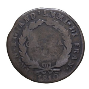 reverse: REGNO DI NAPOLI POI DELLE DUE SICILIE GIOACCHINO NAPOLEONE (1808-1811) 2 GRANA 1810 CU 10,74 GR. MB+