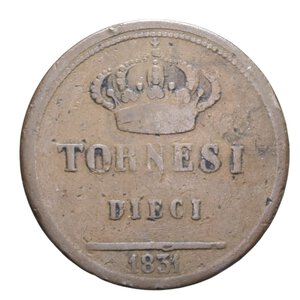 reverse: REGNO DELLE DUE SICILIE FERDINANDO II (1830-1859) 10 TORNESI 1831 R CU 30,47 GR. MB-BB