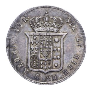 reverse: REGNO DELLE DUE SICILIE FRANCESCO II (1830-1859) TARI  20 GRANA 1859 AG. 4,54 GR. BB-SPL