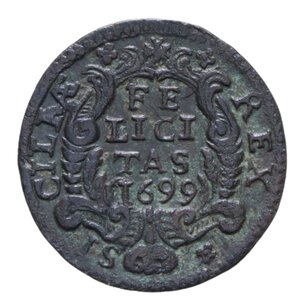 reverse: REGNO DI SICILIA PALERMO CARLO II (1665-1700) GRANO 1699 CU 5,34 GR. SPL