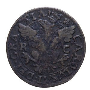 obverse: REGNO DI SICILIA PALERMO CARLO II (1665-1700) GRANO 1699 CU 5,32 GR. BB