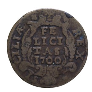 reverse: REGNO DI SICILIA PALERMO CARLO II (1665-1700) GRANO 1700 CU 4,73 GR. MB-BB/qBB