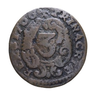 reverse: REGNO DI SICILIA PALERMO CARLO II (1665-1700) 3 PICCIOLI 1700 CU 2,10 GR. MB/MB-BB