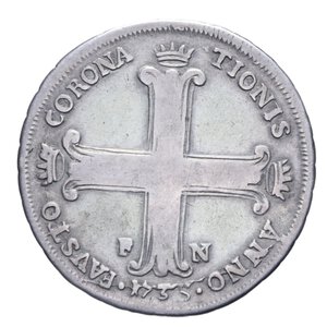 reverse: REGNO DI SICILIA CARLO DI BORBONE (1734-1759) 6 TARI  1735 R AG. 12,87 GR. MB-BB