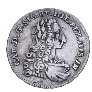 obverse: REGNO DI SICILIA CARLO DI BORBONE (1734-1759) 2 TARI  1735 R AG. 4,29 GR. BB