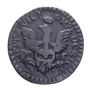 obverse: REGNO DI SICILIA PALERMO VITT. AMEDEO II (1713-1720) GRANO 1717 CU 4,53 GR. BB