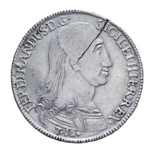 reverse: REGNO DI SICILIA FERDINANDO III (1759-1816) 12 TARI  1796 AG. 27,02 GR. BB(FRATTURA SUL TONDELLO