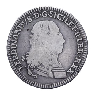 obverse: REGNO DI SICILIA FERDINANDO III (1759-1816) 6 TARI  1793 1° TIPO RR AG. 13,31 GR. MB-BB