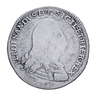 reverse: REGNO DI SICILIA FERDINANDO III (1759-1816) 4 TARI  1793 3° TIPO RRRR AG. 8,61 GR. MB-BB/qBB