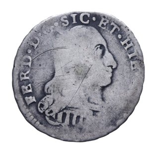 obverse: REGNO DI SICILIA FERDINANDO III (1759-1816) 3 TARI  1785 1° TIPO RRRR AG. 6,13 GR. MB