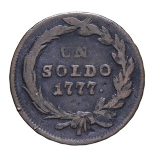 reverse: LOMBARDO VENETO MARIA TERESA 1 SOLDO 1777 S CU 7,10 GR. MB-BB