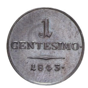 reverse: LOMBARDO VENETO FERDINANDO I (1835-1848) 1 CENT. 1843 VENEZIA CU 1,80 GR. FDC