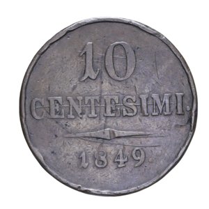 reverse: LOMBARDO VENETO FRANCESCO GIUSEPPE I (1848-1866) 10 CENT. 1849 MILANO R CU 17,38 GR. MB-BB