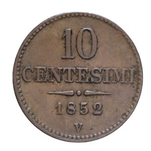 reverse: LOMBARDO VENETO FRANCESCO GIUSEPPE I (1848-1866) 10 CENT. 1852 VENEZIA NC CU 11,02 GR. BB+