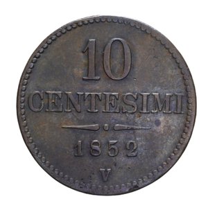 reverse: LOMBARDO VENETO FRANCESCO GIUSEPPE I (1848-1866) 10 CENT. 1852 VENEZIA NC CU 10,40 GR. BB+