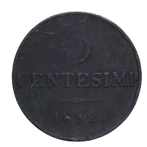 reverse: LOMBARDO VENETO FRANCESCO GIUSEPPE I (1848-1866) 3 CENT. 1852 MILANO R CU 4,97 GR. MB-BB