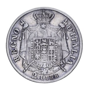 reverse: NAPOLEONE I (1805-1814) 2 LIRE 1813 VENEZIA V SU M PUNT. SAGOMATI R AG. 9,60 GR. MB/qBB