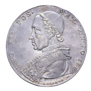 obverse: STATO PONTIFICIO LEONE XII (1823-1829) SCUDO 1825 A. III BOLOGNA AG. 26,51 GR. SPL