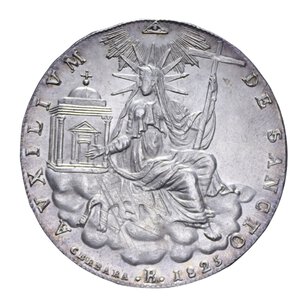 reverse: STATO PONTIFICIO LEONE XII (1823-1829) SCUDO 1825 A. III BOLOGNA AG. 26,51 GR. SPL