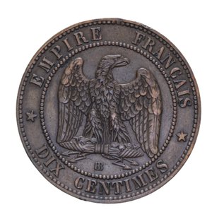 reverse: FRANCIA NAPOLEONE III 10 CENTIMES 1861 CU 10,05 GR. BB-SPL