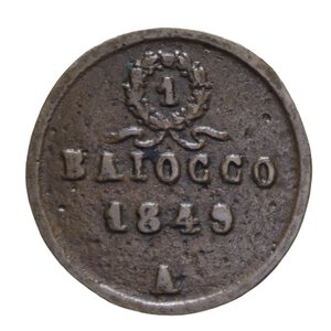 reverse: SECONDA REPUBBLICA ROMANA (1848-1849) BAIOCCO 1849 ANCONA CU 11 GR. BB-SPL