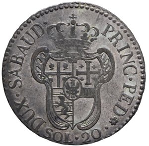 reverse: VITTORIO AMEDEO III (1773-1796) 20 SOLDI 1794 MI 5,32 GR. BB-SPL/qSPL