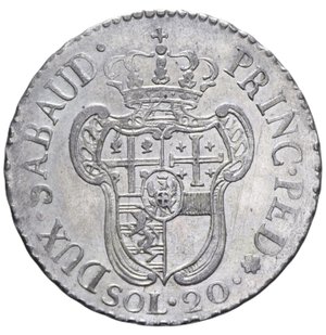 reverse: VITTORIO AMEDEO III (1773-1796) 20 SOLDI 1796 MI 5,51 GR. SPL+