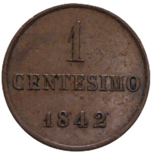 reverse: CARLO ALBERTO (1831-1849) 1 CENT. 1842 RR CU 0,99 GR. BB-SPL