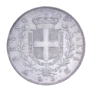 reverse: VITTORIO EMANUELE II (1861-1878) 5 LIRE 1874 MILANO AG. 25,04 GR. BB+