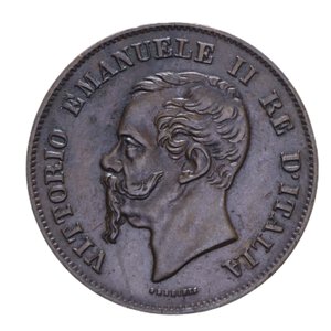 obverse: VITTORIO EMANUELE II (1861-1878) 5 CENT. 1861 MILANO CU 4,97 GR. qSPL