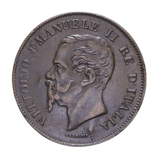 obverse: VITTORIO EMANUELE II (1861-1878) 5 CENT. 1862 NAPOLI CU 4,75 GR. BB-SPL