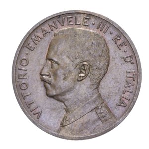 obverse: VITTORIO EMANUELE III (1900-1943) 5 CENT. 1908 ITALIA SU PRORA R CU 5 GR. SPL-FDC/qFDC