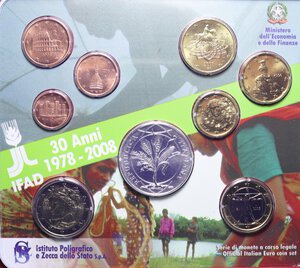 obverse: SERIE IN EURO 2008 IFAD CON AG. IN FOLDER FDC