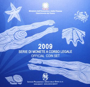 reverse: SERIE IN EURO 2009 CON AG. IN FOLDER FDC