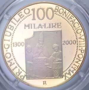 reverse: 100000 LIRE 2000 PRIMO GIUBILEO AU 15 GR. IN COFANETTO PROOF