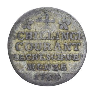 reverse: GERMANIA SCHWERIN MECKLENBURG 4 SCHILLING 1764 AG. 2,86 GR. qBB