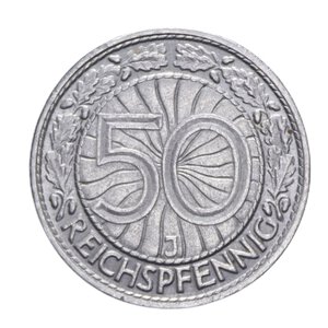reverse: GERMANIA 50 REICHPFENNIG 1933 J NI 3,49 GR. BB/qSPL(COLPO)