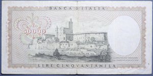 obverse: REPUBBLICA ITALIANA 50000 LIRE 3/7/1967 LEONARDO DA VINCI RR qBB